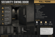 FULL PERM Security Swing Door Script with Sound + Access List Notecard