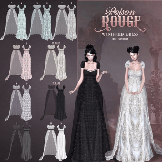 15. POISON ROUGE Winifred Dress & Lace Dress Black Reborn RARE
