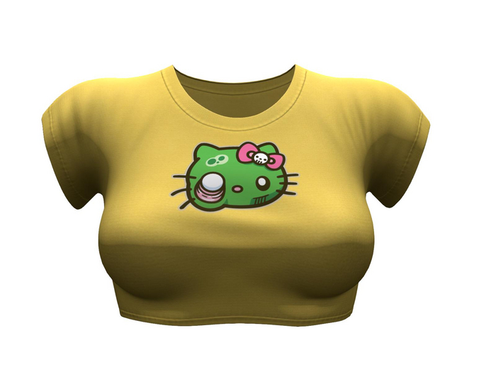 Vivi Crew neck Crop top YELLOW Zombie Kitty