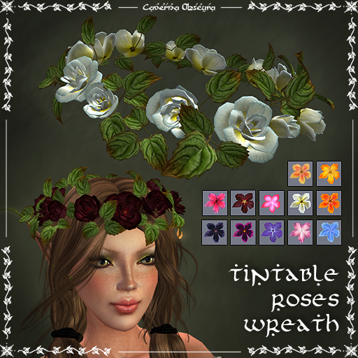 Tintable Roses Wreath by Caverna Obscura