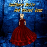 Southern Belle Red Velvet Gown Boxed