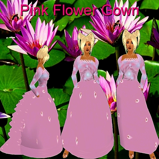 Pink Flowers Gown Boxed
