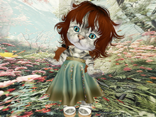 Blooming dress Dinkie teal brown addme