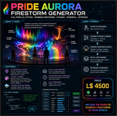 Pride Aurora Firestorm Generator Full Perm LSL System – Rainbow Aurora, Plasma Storms, Fire Cyclones, Dynamic Weather &