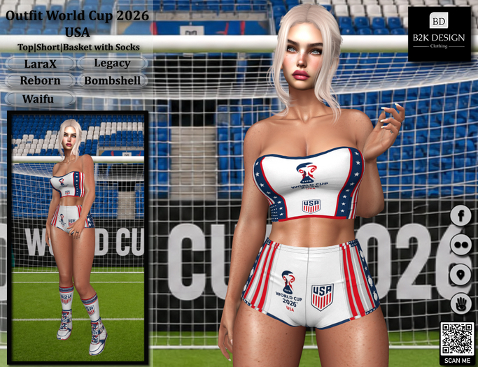..::B2K Design::..Outfit World Cup 2026 -USA - LaraX - Legacy - Bombshell - Reborn - Waifus