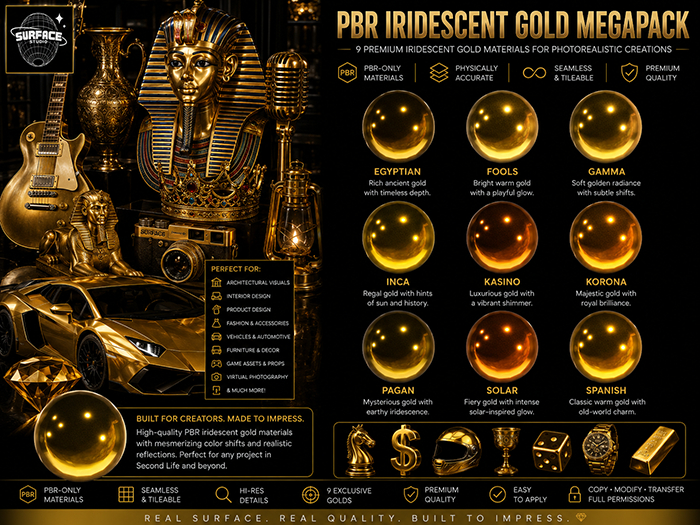 PBR Iridescent Gold MegaPack