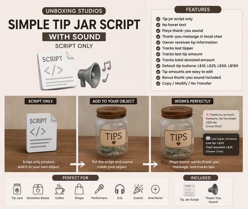 Simple Tip Jar Script with Sound