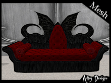 [Athy Designs] Gothic Wings Sofa With Bat Wings Vampire Furniture