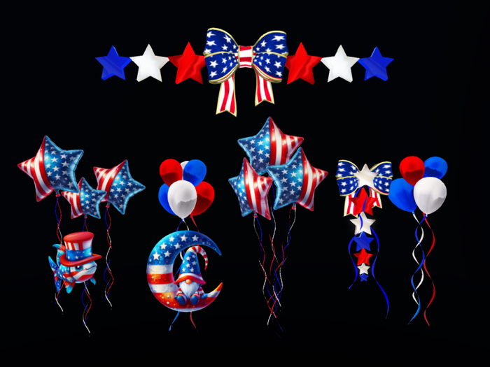 MC July 4th Balloons & Ribbon Mix Match