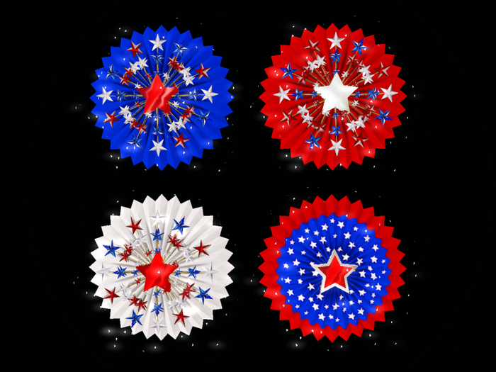 MC July 4th Star-Spangled Fan Deco Set