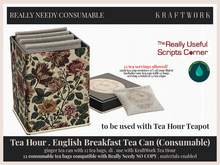 KraftWork Tea Hour . English Breakfast Tea Can | Tea Set Consumable