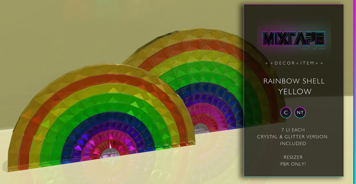 MIXTAPE - rainbow shell - yellow (DECOR) 