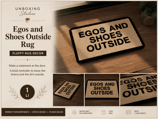 Egos and Shoes Outside Rug