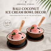 Bali Coconut Ice Cream Bowl Decor