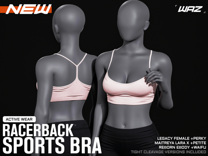 WAZ - Active Racerback Sports Bra (Blush)
