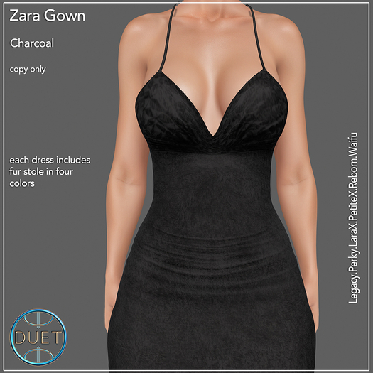Duet Zara Gown Charcoal 