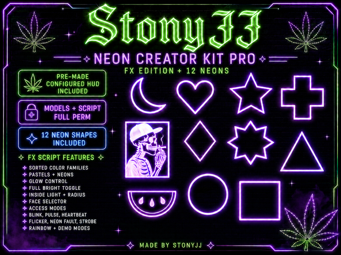 Neon Modeus Second Life Marketplace - NEON CREATOR KIT PRO - FX EDITION + NEONS