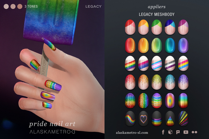 "Pride" rainbow nail art appliers | LEGACY