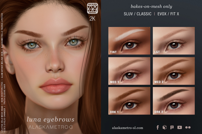 "Luna" 2K BOM eyebrows | EvoX | SLUV