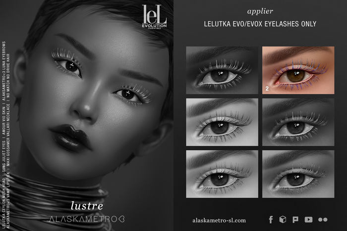 "Lustre" shimmer eyelashes TESTER | LELUTKA Evo/EvoX applier