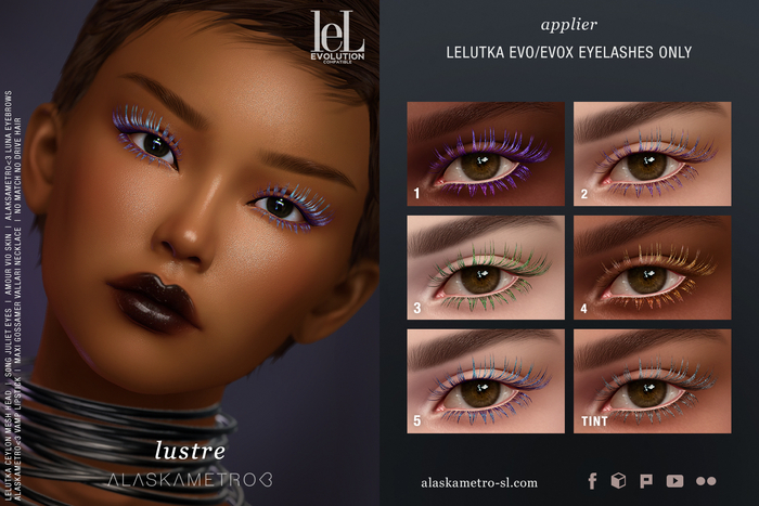 "Lustre" shimmer eyelashes | LELUTKA Evo/EvoX applier