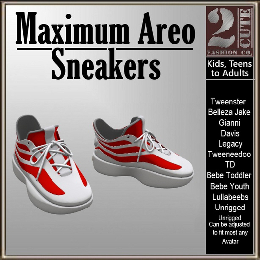 Maximum Areo Sneaker [2cute] White & Red