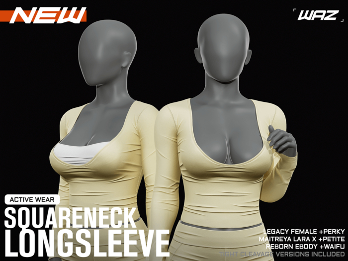 WAZ - Active Square-Neck Longsleeve (Butter)