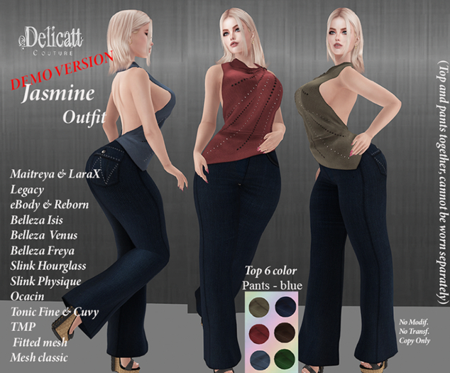 Delicatt couture - Jasmine Outfit V26 - Demo