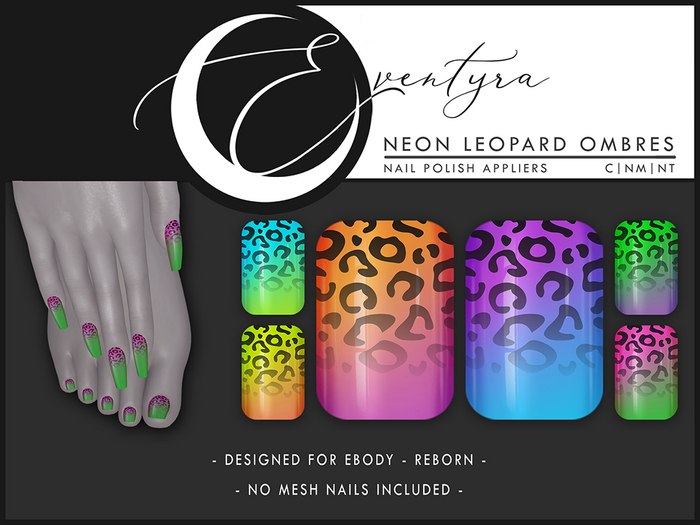 Eventyra - Reborn Nail HUD - Neon Leopard Ombres