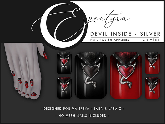 Eventyra - Maitreya Nail HUD - Devil Inside - Silver