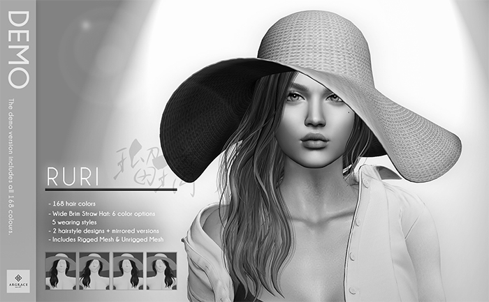 [DEMO] *ARGRACE* Wide Brim Straw Hat #RURI