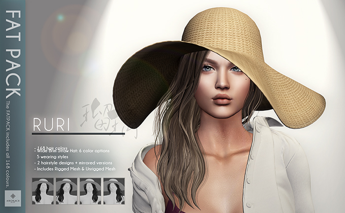 *ARGRACE* Wide Brim Straw Hat #RURI - FATPACK