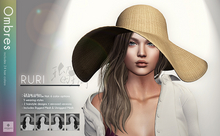 *ARGRACE* Wide Brim Straw Hat #RURI - Ombres