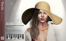 *ARGRACE* Wide Brim Straw Hat #RURI - Reds