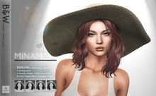 *ARGRACE* Wide Brim Straw Hat #MINAMO - B&W