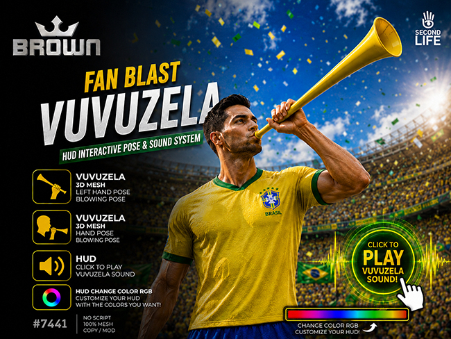 7441 Fan Blast Vuvuzela HUD Interactive Pose & Sound System