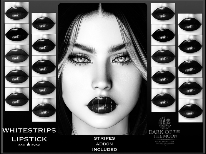 D&M  Lipstick BOM - White Strips Lips Demo Evox