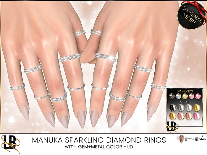 LB - Manuka Sparkling Diamond Multi Rings + HUD