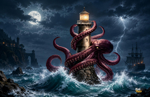 Kraken's Beacon – Cursed Lighthouse Horror Sculpture