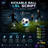 Ultimate Kickable Ball LSL Script Full Perm for Second Life & OpenSim | Realistic Physics Soccer Football Sports Game