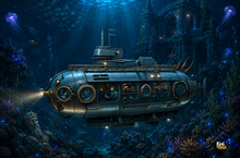 Vintage Deep Sea Submarine – Nautical Exploration Vessel