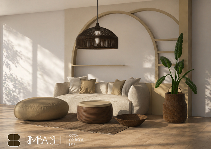 Second Life Marketplace - 8 RIMBA SOFA PBR - TEA