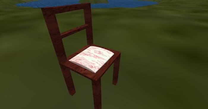 Stained Wooden Chair With Cushion