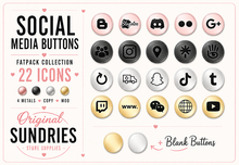 sundries - Social Media Icons FATPACK ♥ buttons heart icon instagram facebook flickr twitter discord ♥ Mesh text 3D