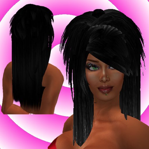 Long Black Stright Princess Simple Hair - BOXED
