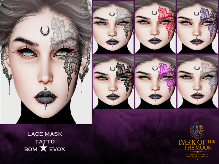 D&M  Face Addon BOM - Lace Mask Tattoo Evox