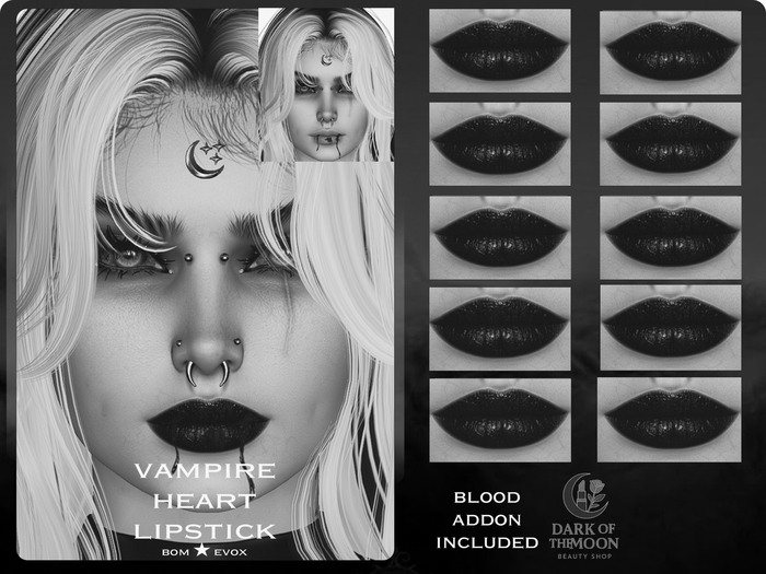 D&M  Lipstick BOM - Vampire Heart Lips Demo Evox