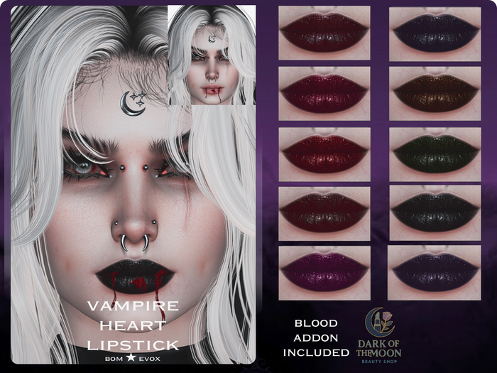 D&M  Lipstick BOM - Vampire Heart Lips Evox