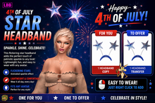 LBB - 2 HEADBANDS FLICKERING STARS - 4TH OF JULY