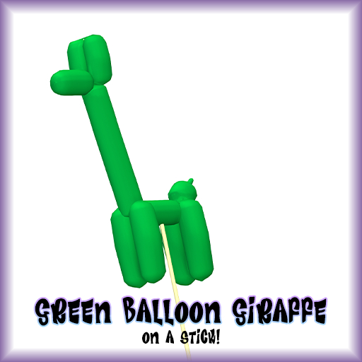 bojim - green balloon giraffe ON A STICK